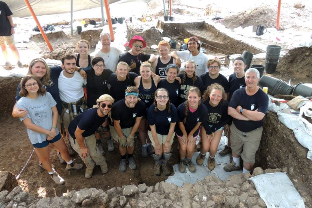 The GW team at a dig in Tel Kabri