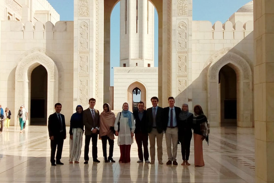 Students at an Oman Mosque for a class trip