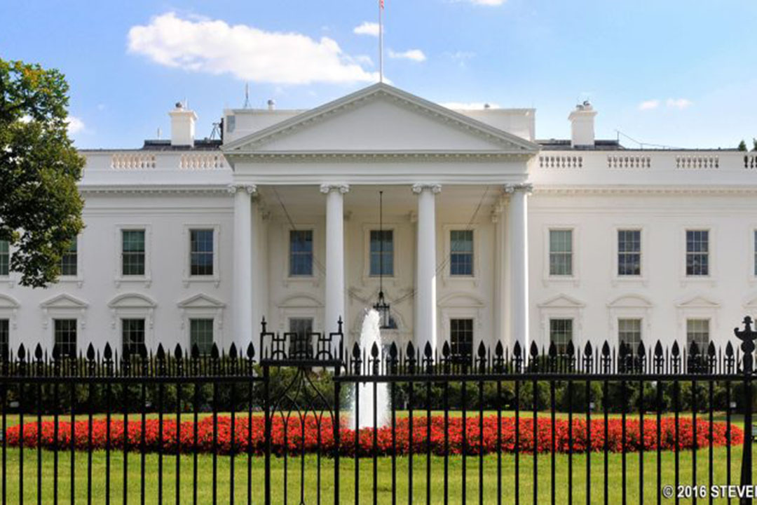 Exterior of the White House and lawn